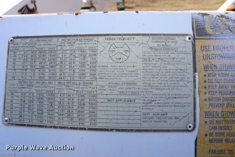 image for item EJ9772 2006 International 7300 digger derrick truck