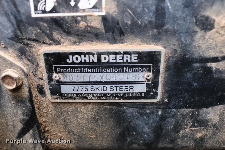 image for item DB6538 John Deere 7775 skid steer
