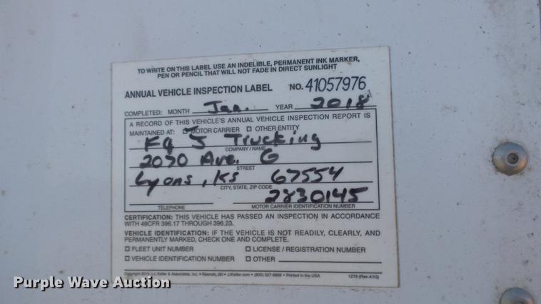 image for item DC0688 2014 Cornhusker 800ALSR double hopper bottom grain trailer