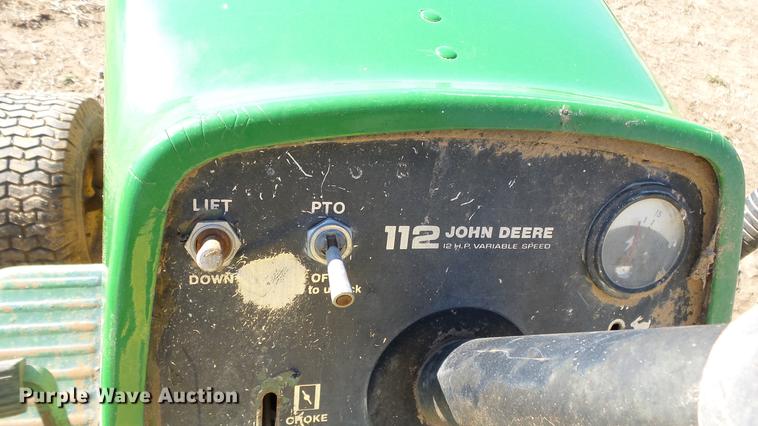 image for item DC0736 John Deere 112 lawn mower
