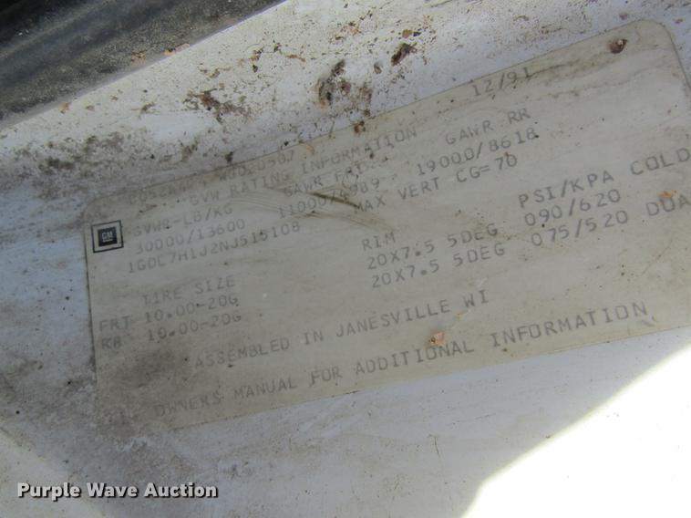 image for item DC4376 1992 GMC TopKick tender truck