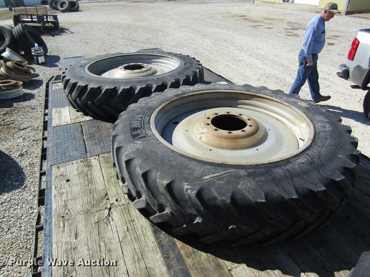 image for item DC4377 (4) Michelin 380/90R46 tires and wheels