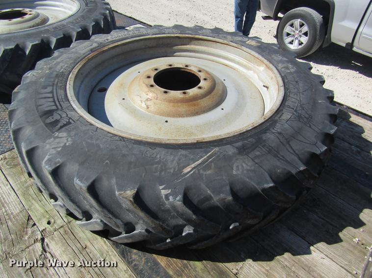 image for item DC4377 (4) Michelin 380/90R46 tires and wheels