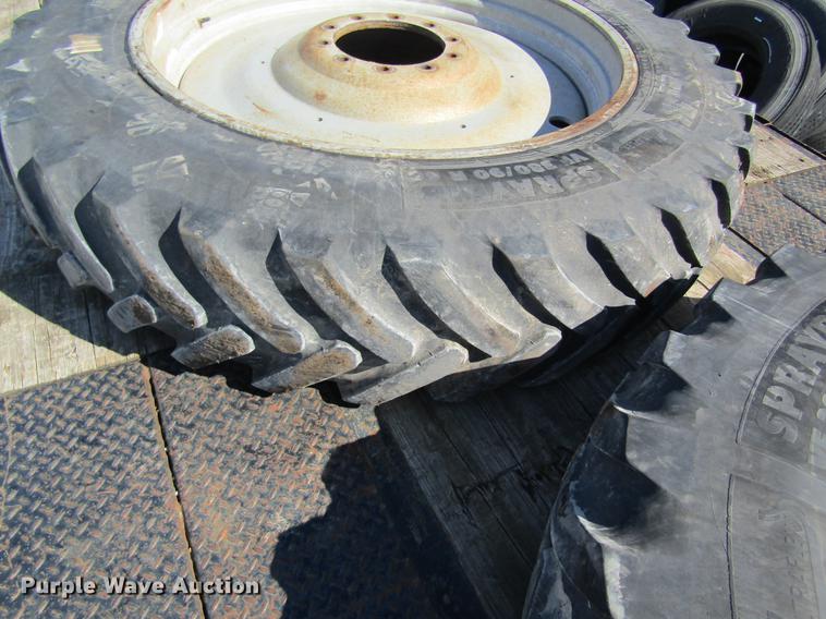 image for item DC4377 (4) Michelin 380/90R46 tires and wheels