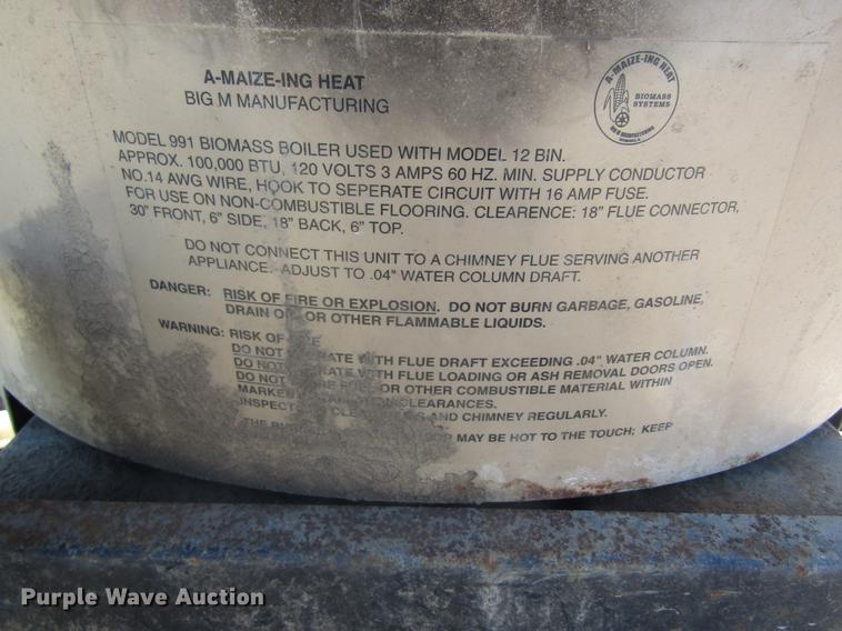image for item DC4382 A-Maize-Ing Heat Mfg. 991 solid fuel fired boiler assembly