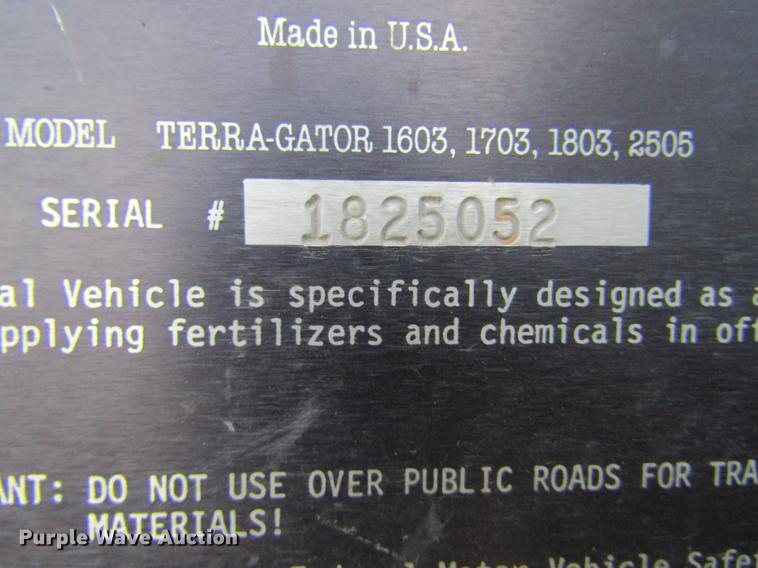 image for item DC4402 1992 Ag-Chem TerraGator 1803 applicator chassis