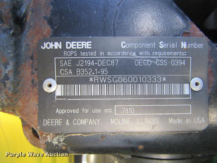 image for item DE6661 1998 John Deere 7810 MFWD tractor