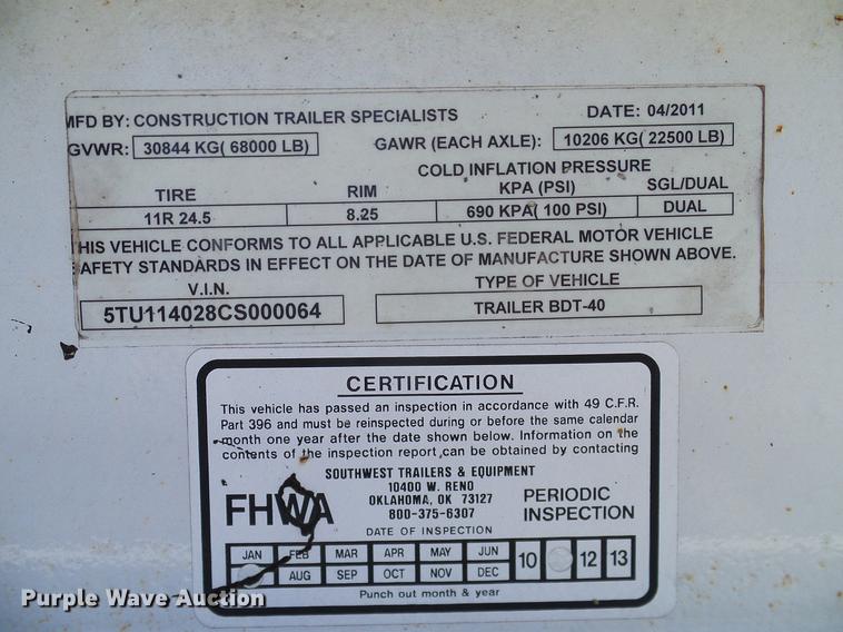 image for item DD1340 2012 CTS BDT-40 Pack Mule bottom dump trailer