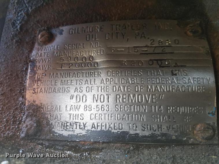 image for item DD2728 1972 Gilmore end dump trailer