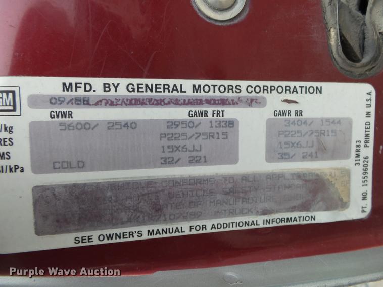 image for item DB7265 1989 Chevrolet C1500 pickup truck