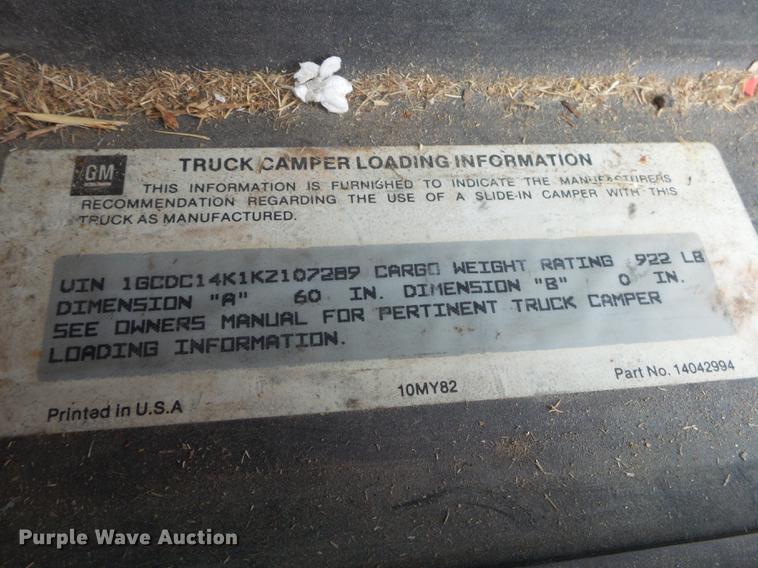 image for item DB7265 1989 Chevrolet C1500 pickup truck