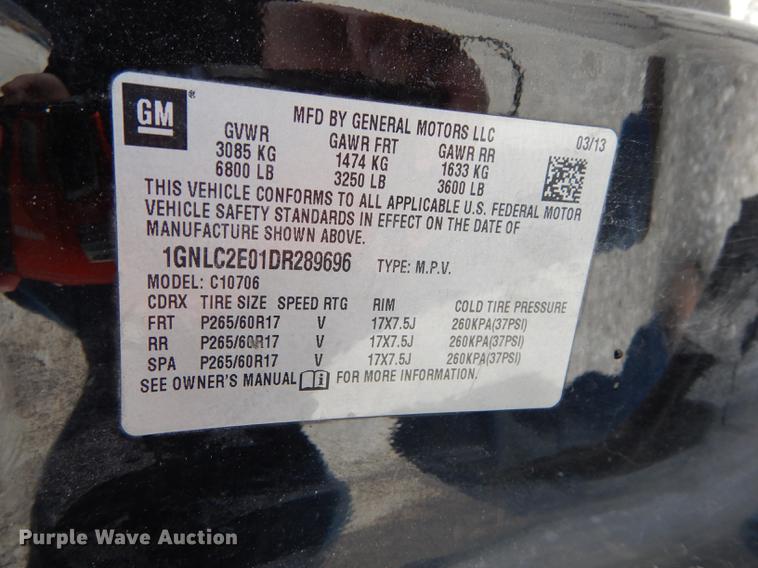 image for item DC0360 2013 Chevrolet Tahoe Police SUV