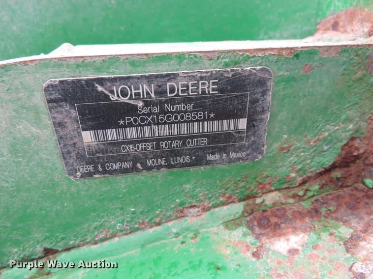image for item DC0898 John Deere CX15 rotary mower