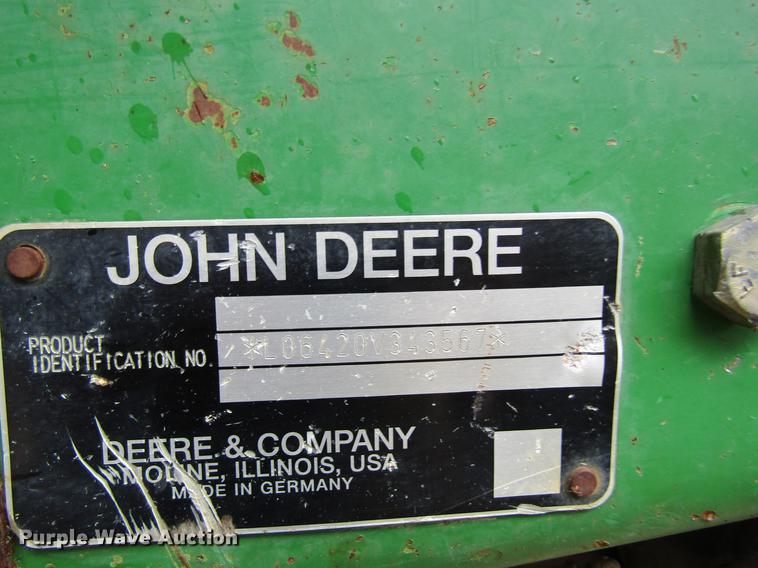 image for item DC4429 2002 John Deere 6420 tractor with mower