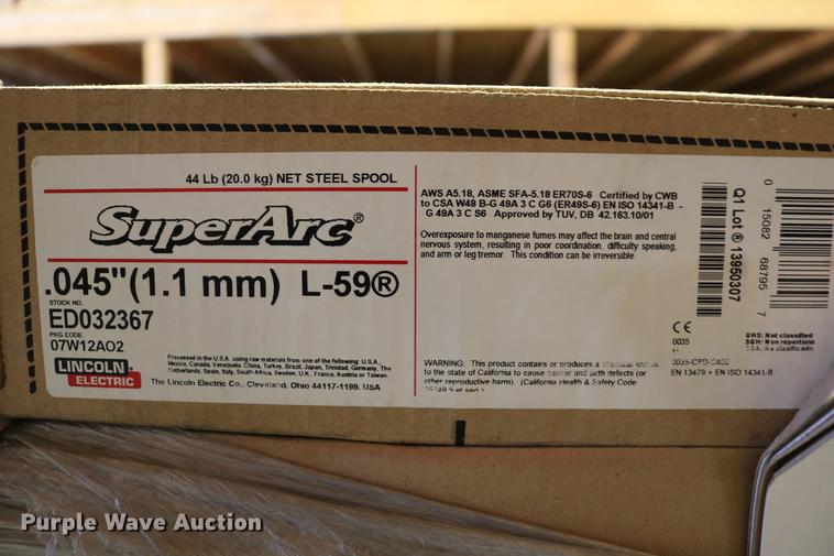 image for item DC7670 (81) spools of Lincoln L59 SuperArc welding wire