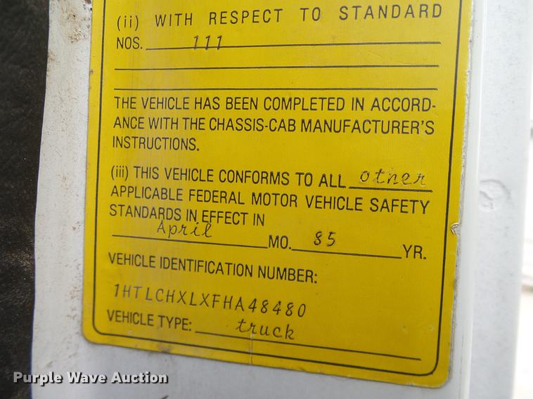 image for item DD1316 1985 International 1754 dump truck