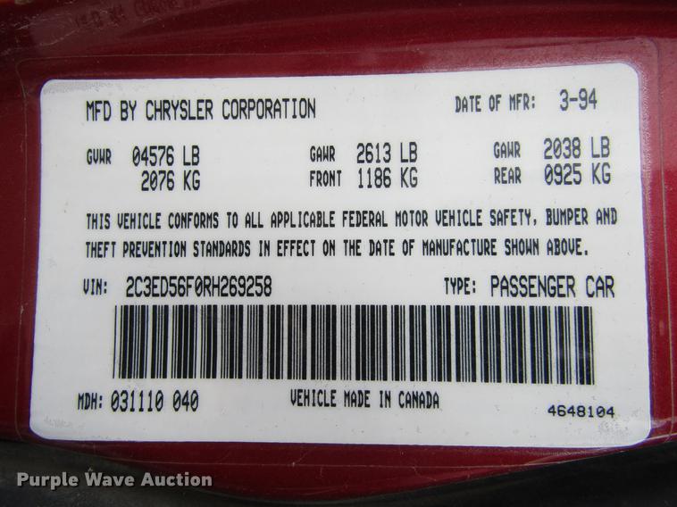 image for item DE6687 1994 Chrysler LHS