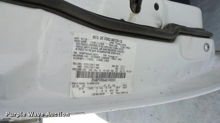 image for item EA9940 2010 Ford Crown Victoria Police Interceptor