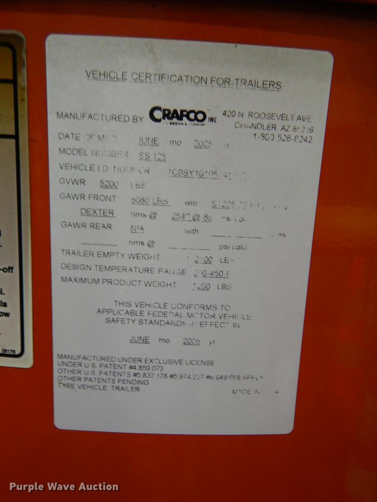 image for item EN9141 2005 Crafco SS125 crack sealer