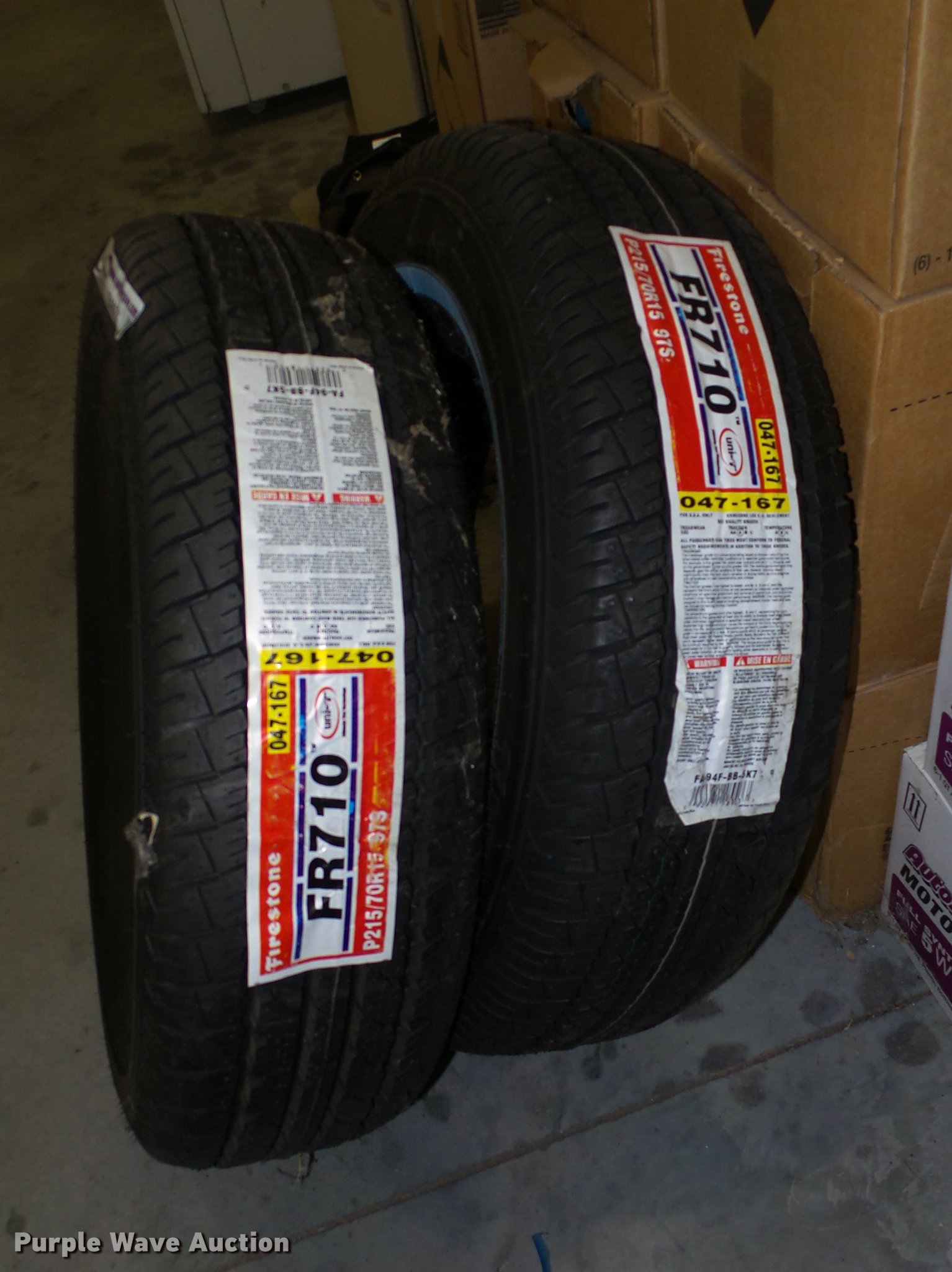 (2) Firestone 215/70R15 tires in Hutchinson, KS Item EA9931 sold