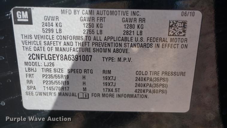 image for item DB0481 2010 Chevrolet Equinox LTZ SUV