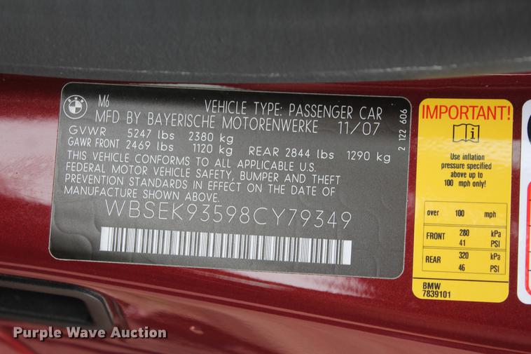 image for item DB5192 2008 BMW M6 convertible