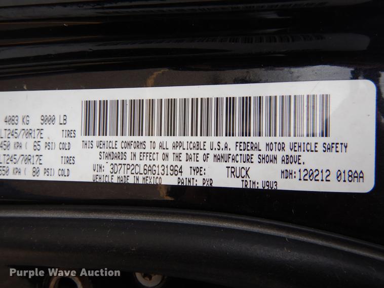 image for item DC0383 2010 Dodge Ram 2500HD ST Quad Cab pickup truck