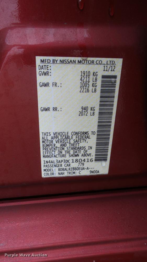 image for item DC0746 2013 Nissan Altima