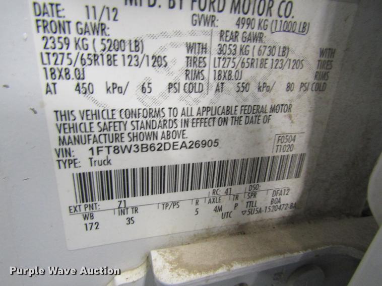 image for item DC4353 2013 Ford F350 Super Duty Crew Cab pickup truck