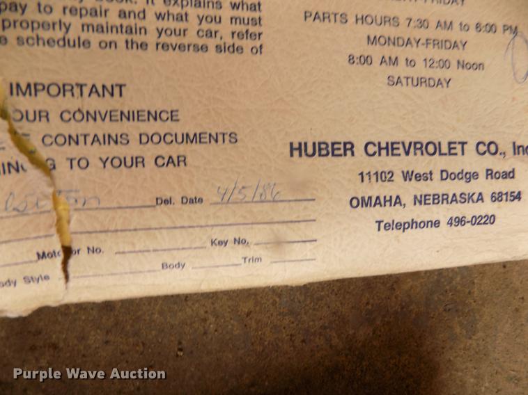 image for item DD2867 1986 Chevrolet Camaro IROC-Z