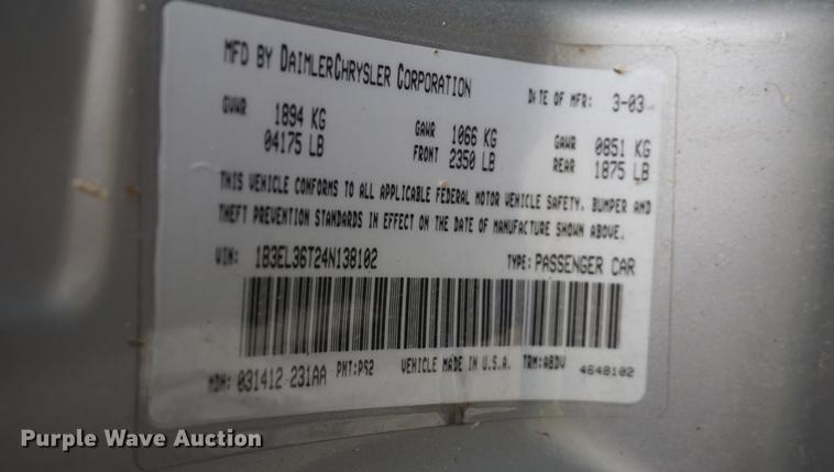 image for item DE3258 2004 Dodge Stratus