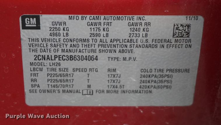 image for item DE3259 2011 Chevrolet Equinox SUV