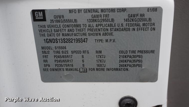 image for item DE3261 2008 Chevrolet TrailBlazer LS SUV