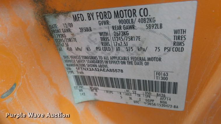 image for item DF4255 2010 Ford F250 Super Duty SuperCab pickup truck