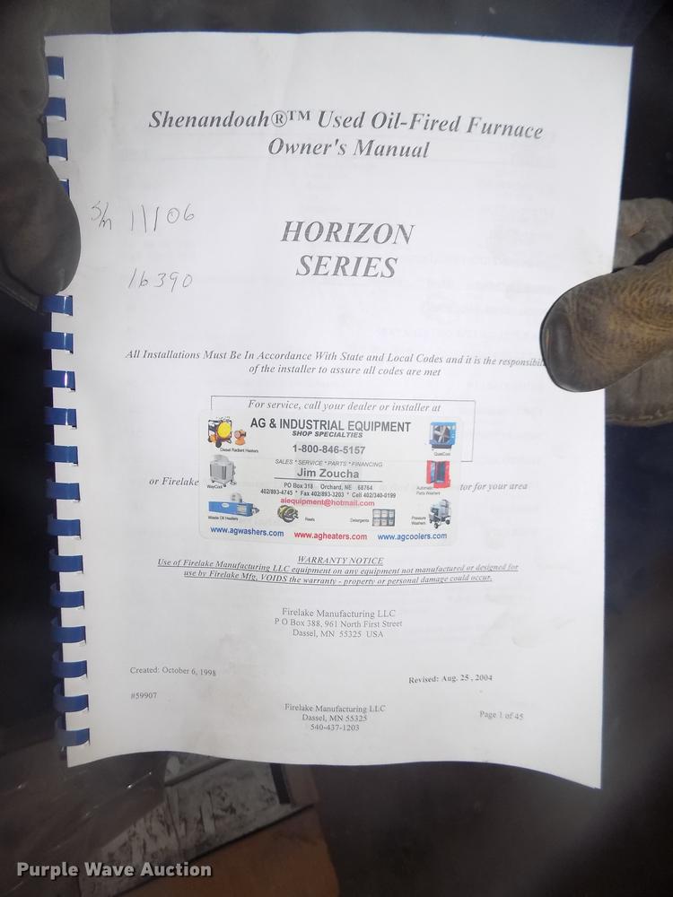 image for item DO9024 2005 Horizon 315 waste oil heater