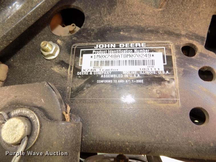 image for item DO9031 2013 John Deere X748 Ultimate lawn mower