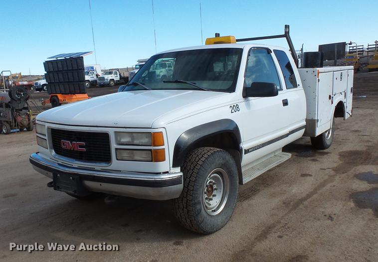 image for item DV9667 1998 GMC Sierra 2500 Ext. Cab utility bed pickup truck