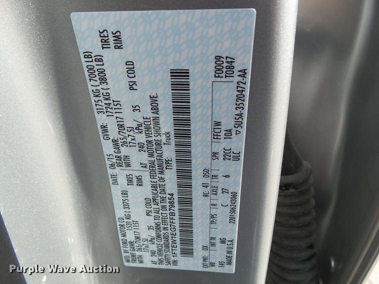 image for item L5670 2015 Ford F150 SuperCrew pickup truck