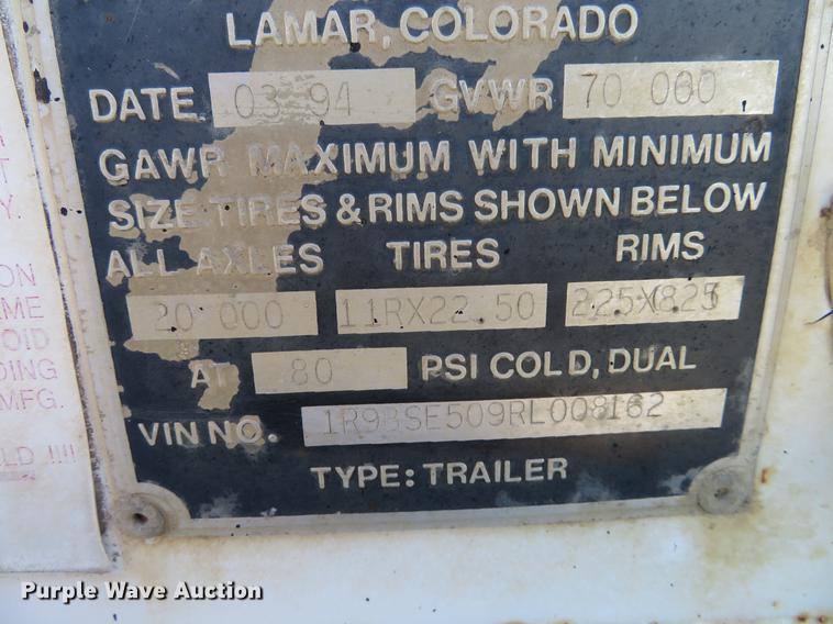 image for item DC0814 1994 Ranch bottom dump trailer