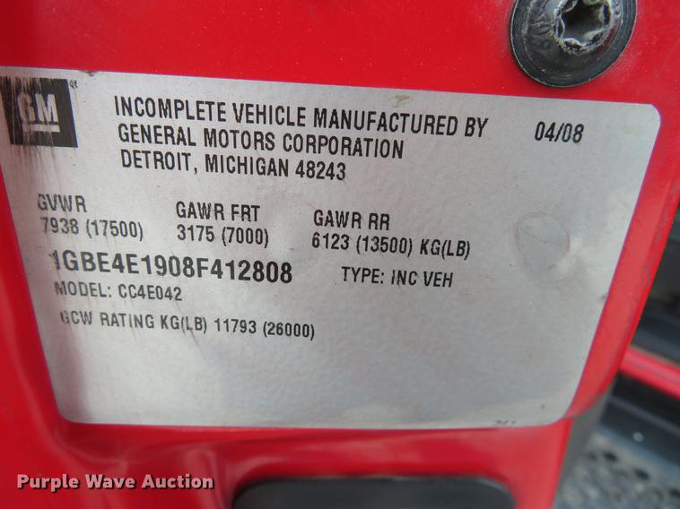 image for item DC0991 2008 Chevrolet C4500 Crew Cab truck chassis