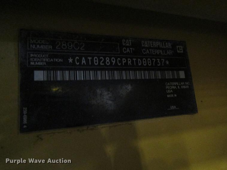 image for item DC4349 2012 Caterpillar 289C2 skid steer