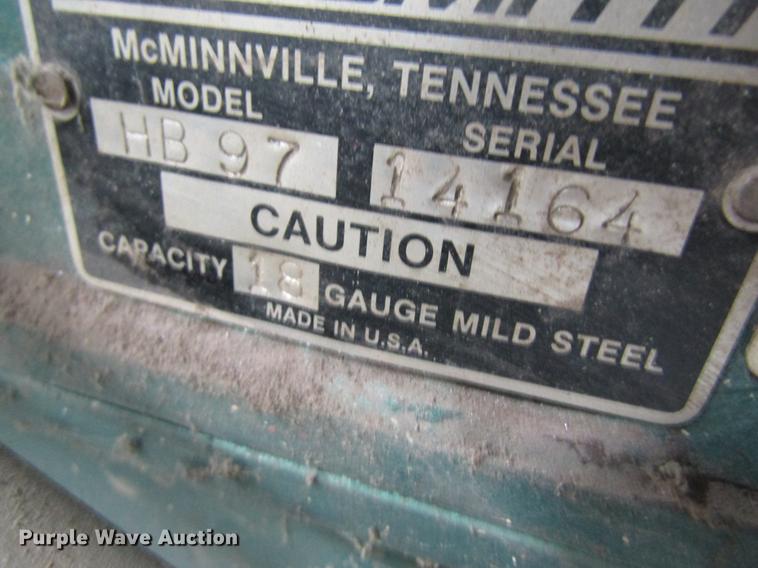 image for item DC4362 Tenn Smith HB97 sheet metal brake