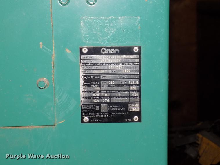 image for item DD2814 Onan 250ODFM-17R/27619N generator