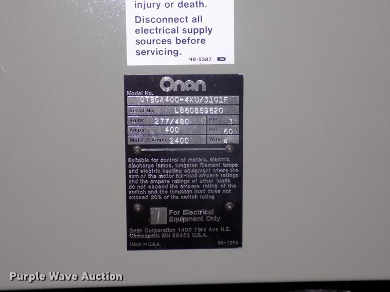 image for item DD2814 Onan 250ODFM-17R/27619N generator