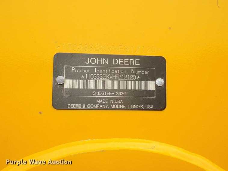 image for item DD2818 2017 John Deere 333G skid steer