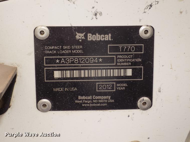 image for item DD2821 2012 Bobcat T770 skid steer