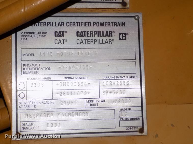 image for item DD2843 1985 Caterpillar 140G motor grader