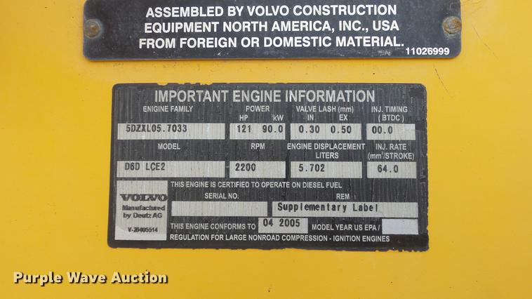 image for item DF4251 2005 Volvo L60E wheel loader