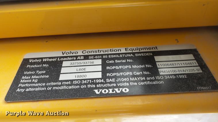 image for item DF4251 2005 Volvo L60E wheel loader