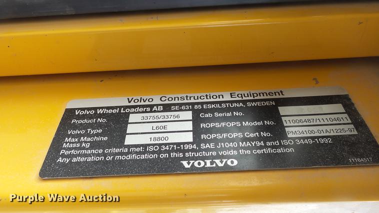 image for item DF4251 2005 Volvo L60E wheel loader